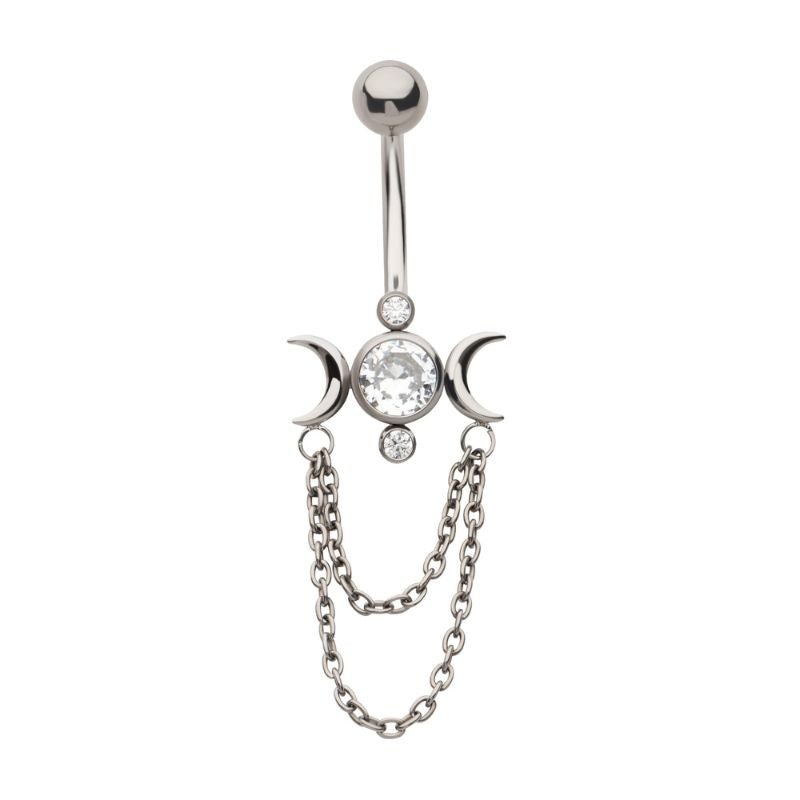 Titanium Moon Phase Navel Dangle - SkinKandy | Body Jewellery & Piercing Online Australia
