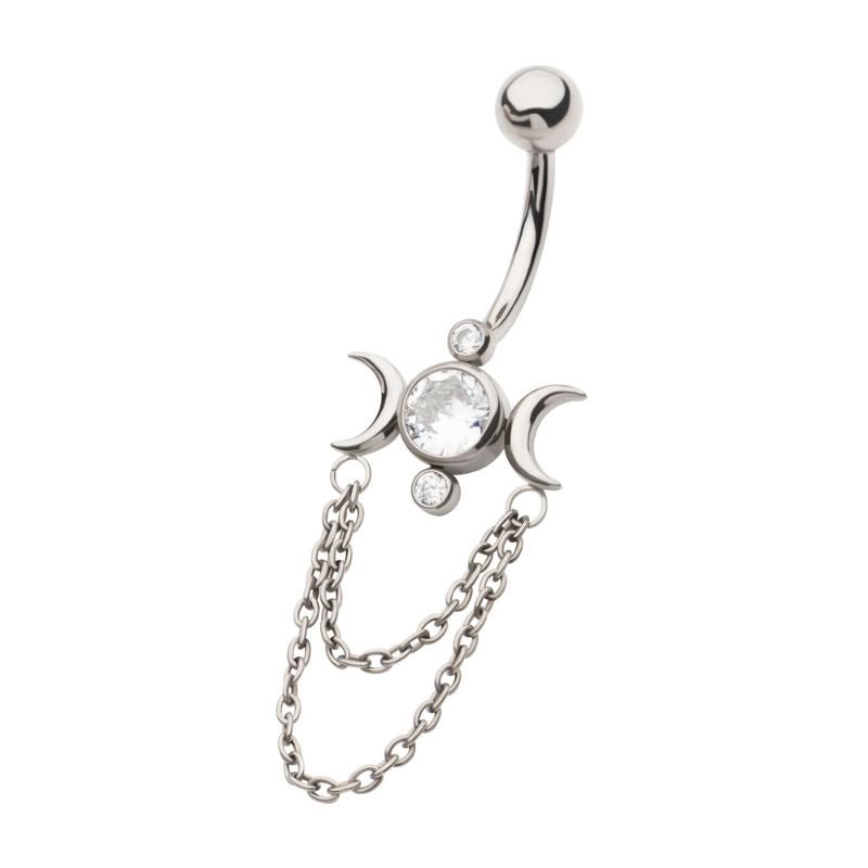 Titanium Moon Phase Navel Dangle - SkinKandy | Body Jewellery & Piercing Online Australia