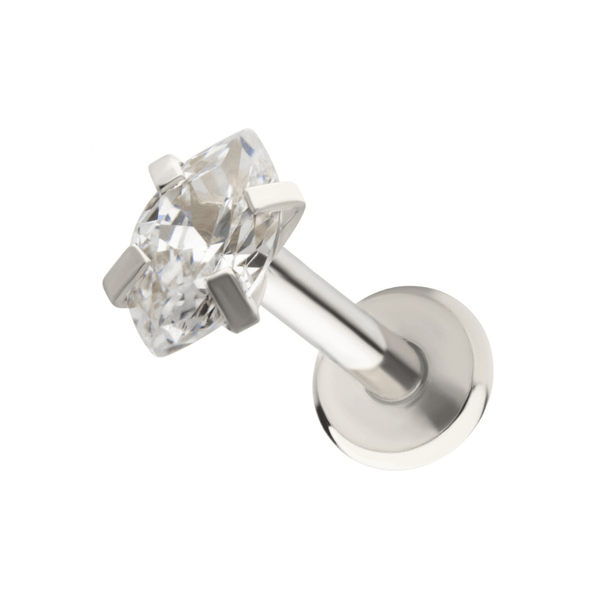 Oval CZ Marquis Flatback Labret