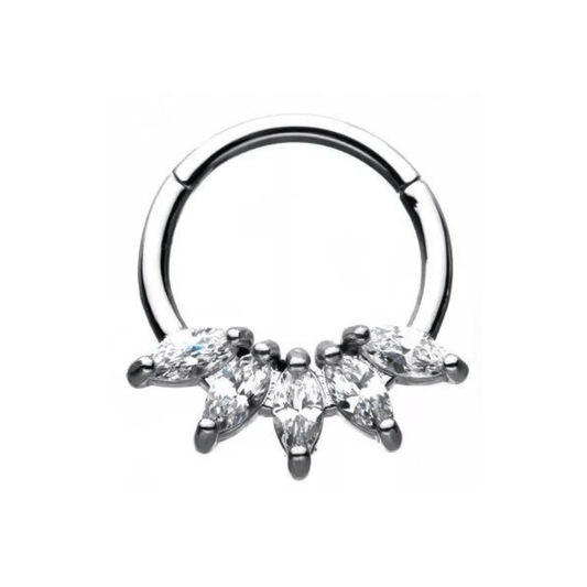 Oval CZ Marquis Septum - SkinKandy | Body Jewellery & Piercing Online Australia