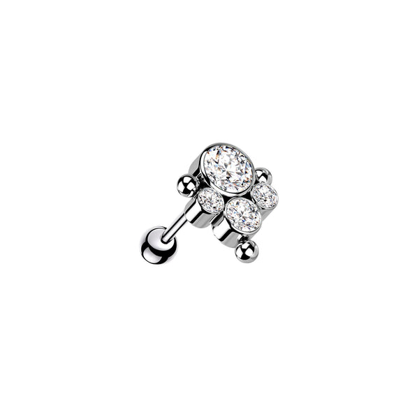 Titanium CZ Beaded Ballback