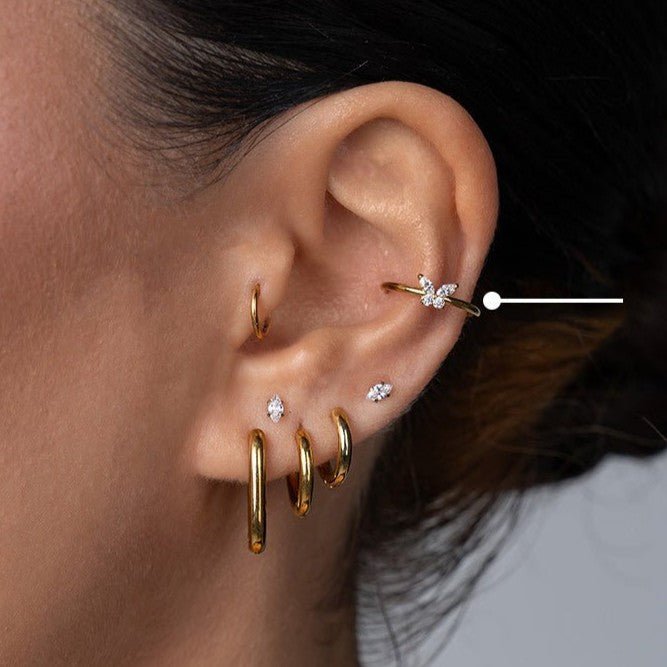 Titanium Segment Ring with Butterfly Cubic Zirconia - SkinKandy | Body Jewellery & Piercing Online Australia