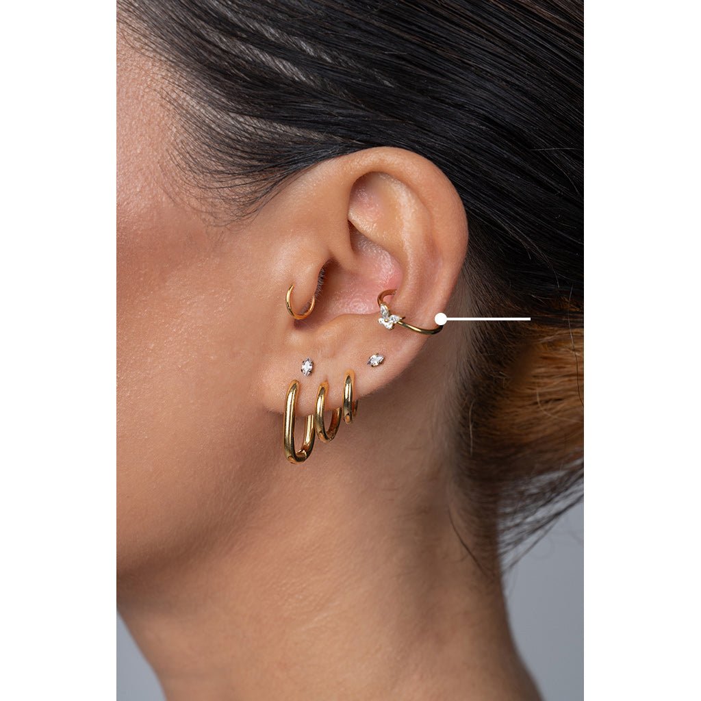 Titanium Segment Ring with Butterfly Cubic Zirconia - SkinKandy | Body Jewellery & Piercing Online Australia