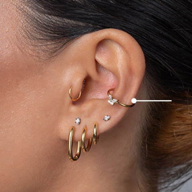 Titanium Segment Ring with Butterfly Cubic Zirconia - SkinKandy | Body Jewellery & Piercing Online Australia