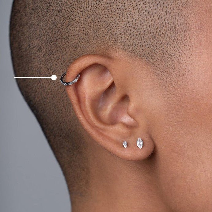 Titanium Segment Ring with Marquis Cubic Zirconia - SkinKandy | Body Jewellery & Piercing Online Australia