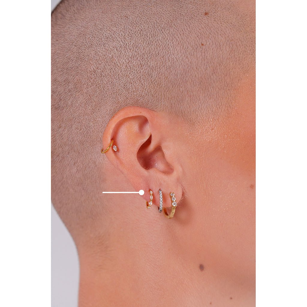 Titanium Marquis Segment Rings with Cubic Zirconia - Pair - SkinKandy | Body Jewellery & Piercing Online Australia