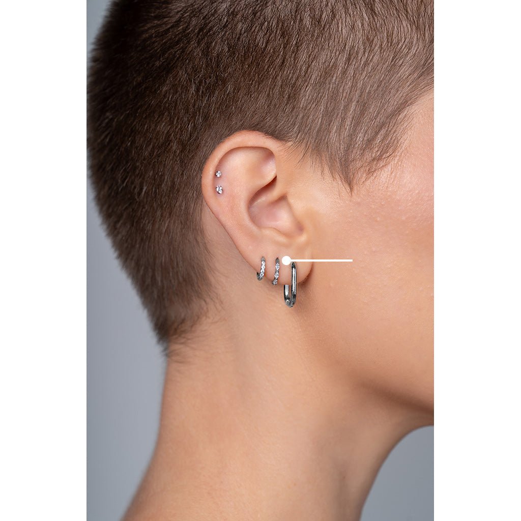 Titanium Marquis Segment Rings with Cubic Zirconia - Pair - SkinKandy | Body Jewellery & Piercing Online Australia