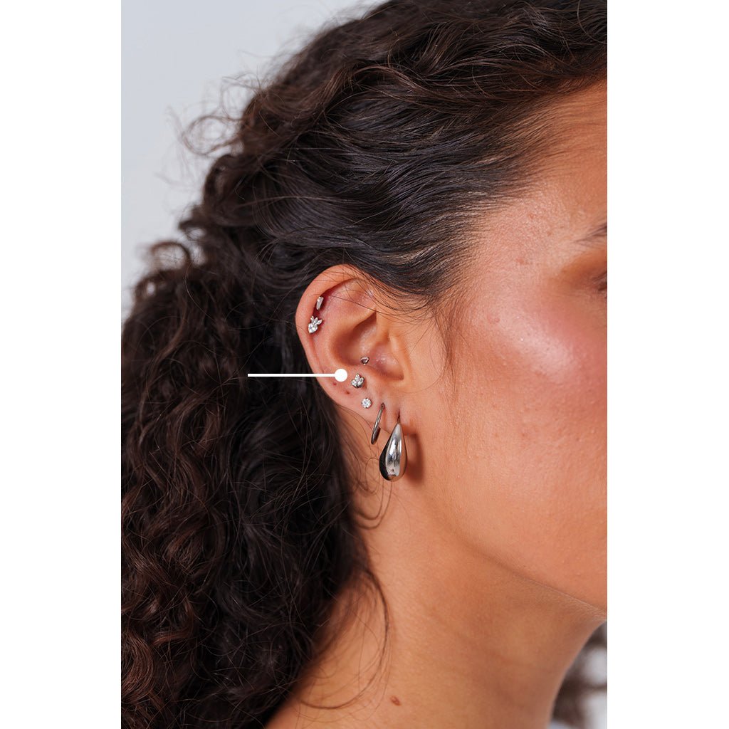 Titanium Triple Marquis Cubic Zirconia Curved Barbell - SkinKandy | Body Jewellery & Piercing Online Australia