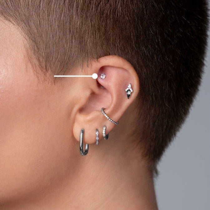 Titanium Round Cubic Zirconia Claw Set Curved Barbell - SkinKandy | Body Jewellery & Piercing Online Australia