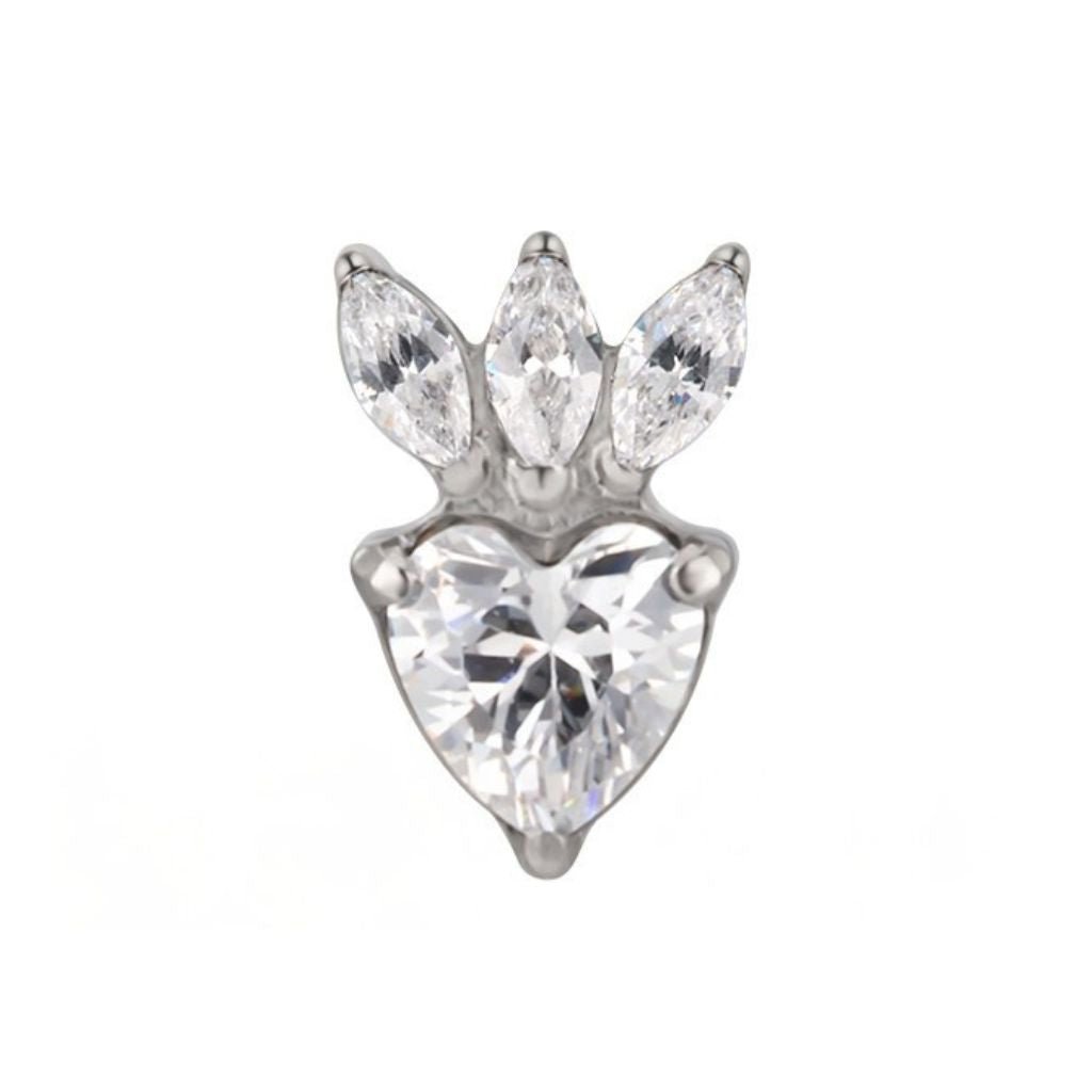 Titanium Flatback Strawberry Cubic Zirconia - SkinKandy | Body Jewellery & Piercing Online Australia