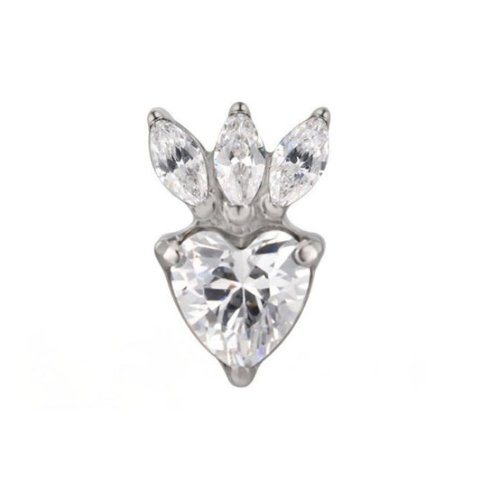 Titanium Flatback Strawberry Cubic Zirconia - SkinKandy | Body Jewellery & Piercing Online Australia