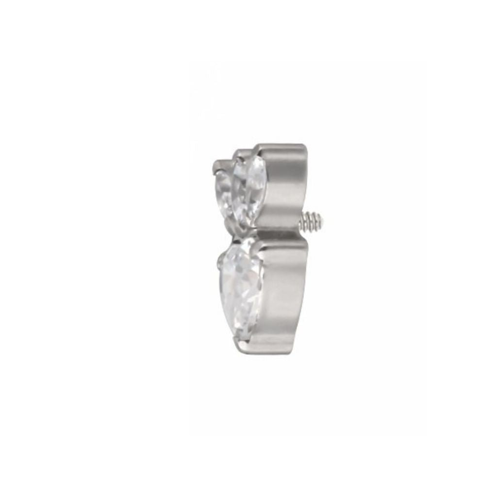 Titanium Flatback Strawberry Cubic Zirconia - SkinKandy | Body Jewellery & Piercing Online Australia