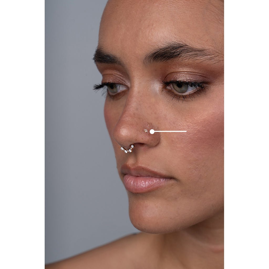Titanium Labret Stud Internally Threaded with Gem - SkinKandy | Body Jewellery & Piercing Online Australia