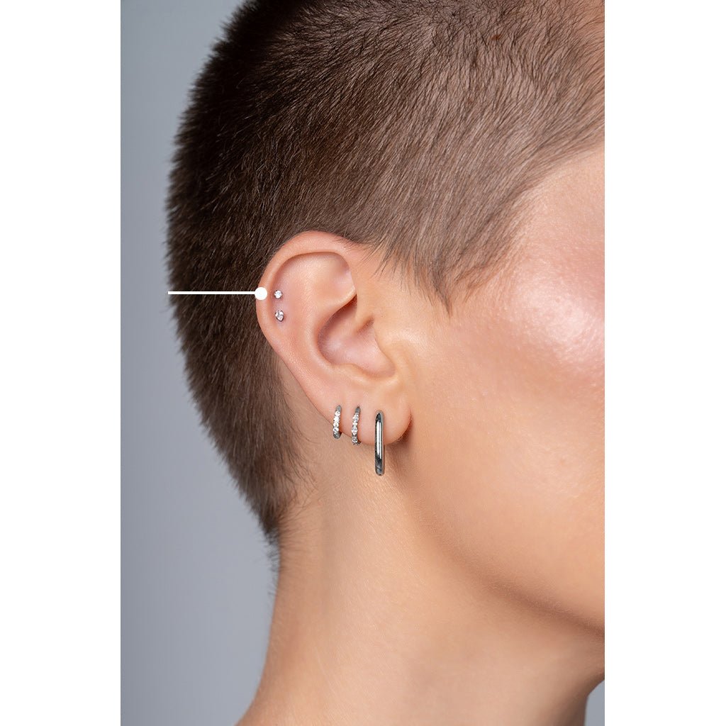 Titanium Labret Stud Internally Threaded with Gem - SkinKandy | Body Jewellery & Piercing Online Australia