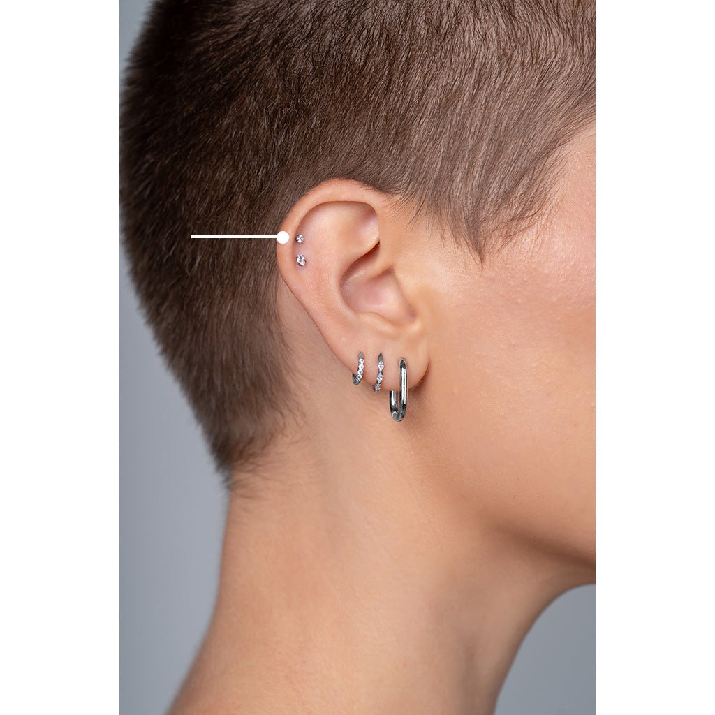 Titanium Labret Stud Internally Threaded with Gem - SkinKandy | Body Jewellery & Piercing Online Australia