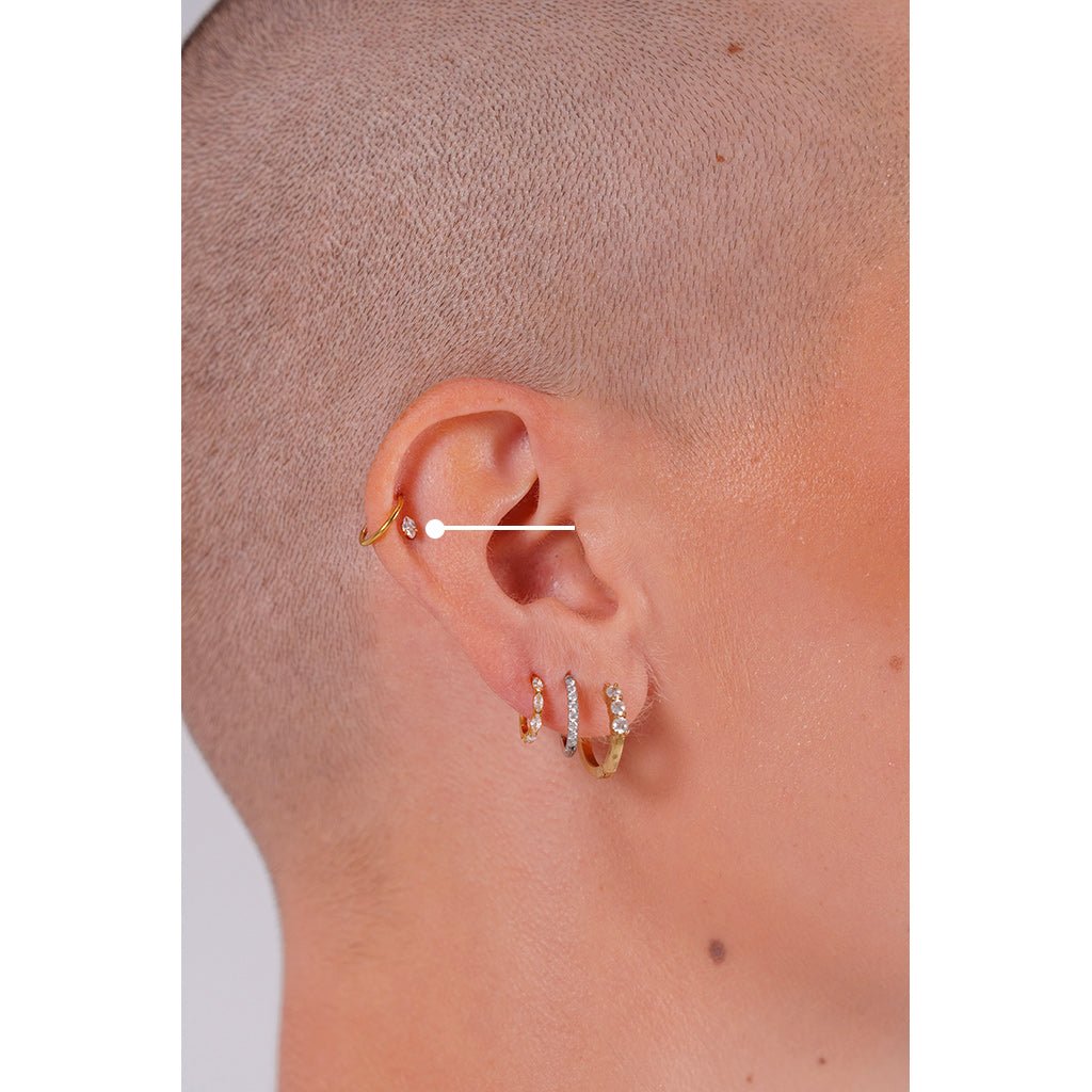 Titanium Flatback Oval Cubic Zirconia Marquis - SkinKandy | Body Jewellery & Piercing Online Australia