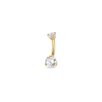 Titanium Navel Bar with Round Cubic Zirconia in Claw Arc Setting - SkinKandy | Body Jewellery & Piercing Online Australia
