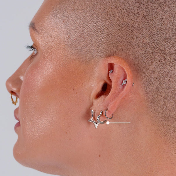 Surgical Steel Heart Hoop Earrings with Rounded Square Edge