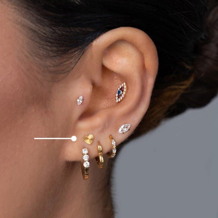 Surgical Steel Radiant Heart Earrings - SkinKandy | Body Jewellery & Piercing Online Australia