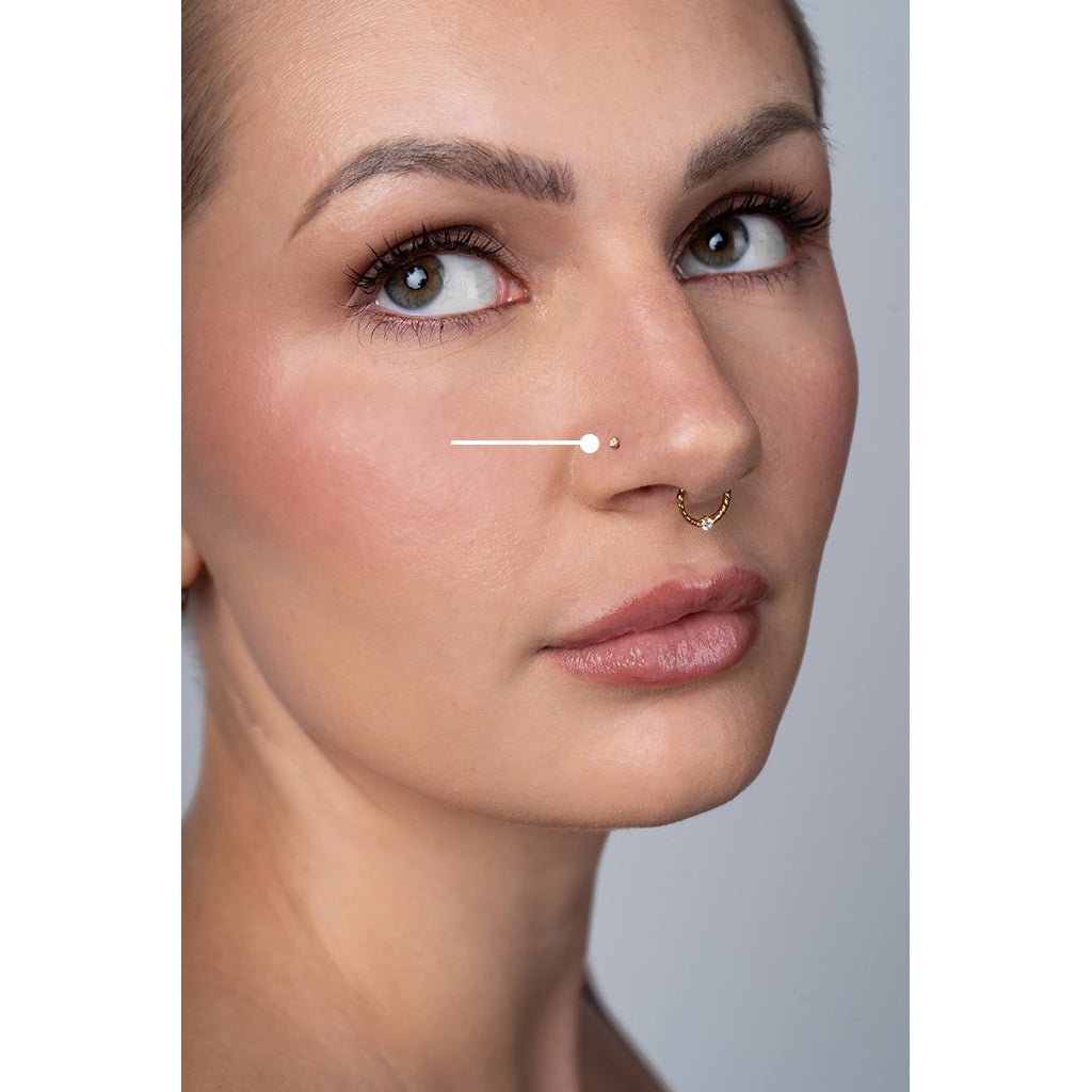 Threaded Nose Set 18G Titanium Internally Threaded Labret Nose Stud | SkinKandy NZ