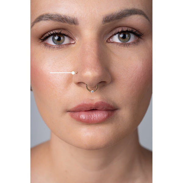 Labret Nose Stud with Titanium Featuring CZ