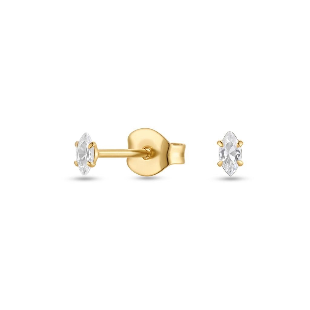 Titanium Studs Oval Cubic Zirconia Marquis - SkinKandy | Body Jewellery & Piercing Online Australia