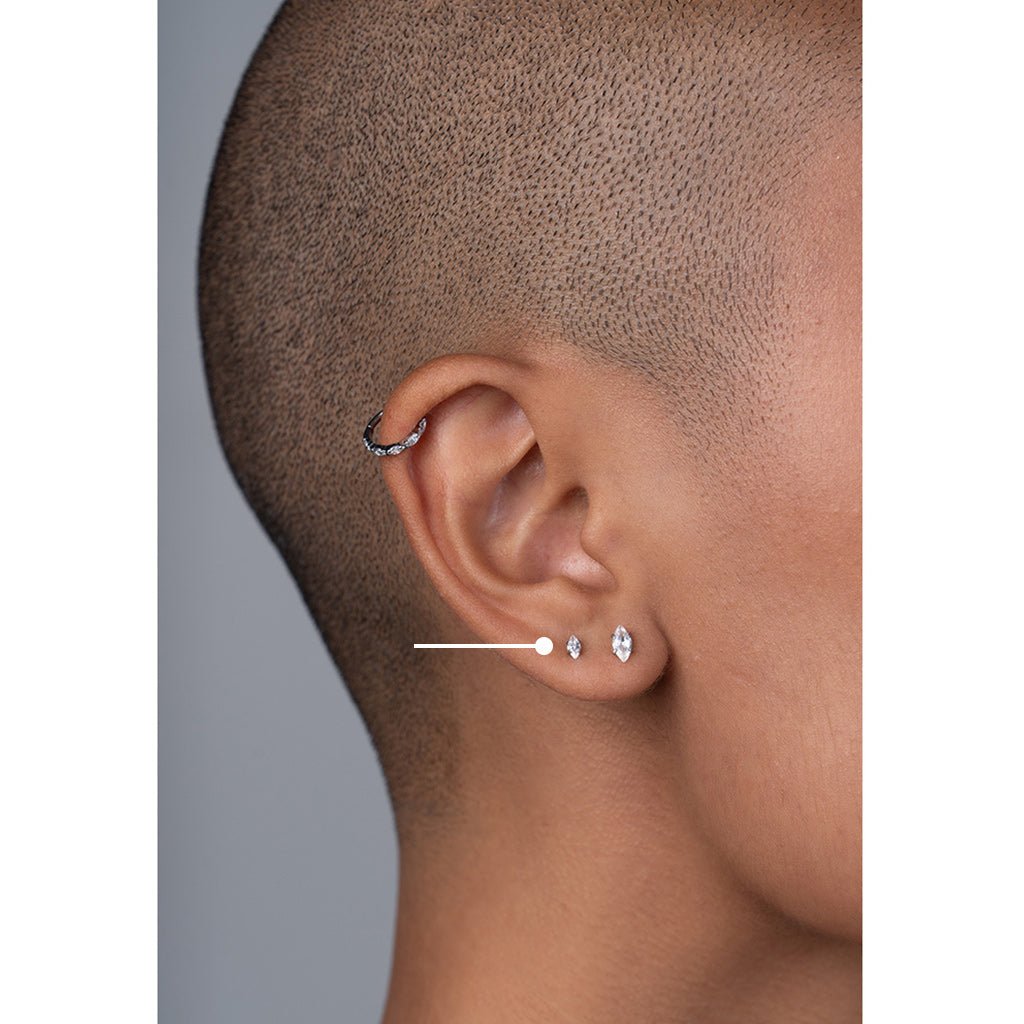 Titanium Studs Oval Cubic Zirconia Marquis - SkinKandy | Body Jewellery & Piercing Online Australia