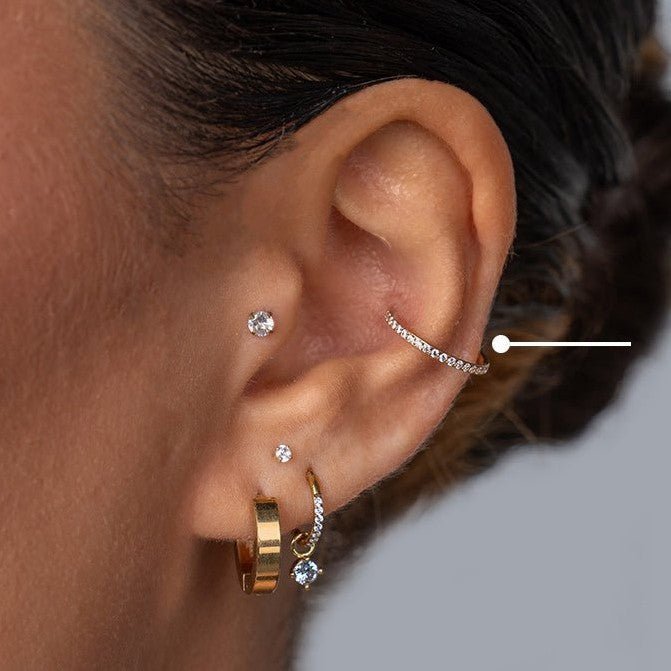 Titanium Outward - Facing Segment Ring with Cubic Zirconia - SkinKandy | Body Jewellery & Piercing Online Australia