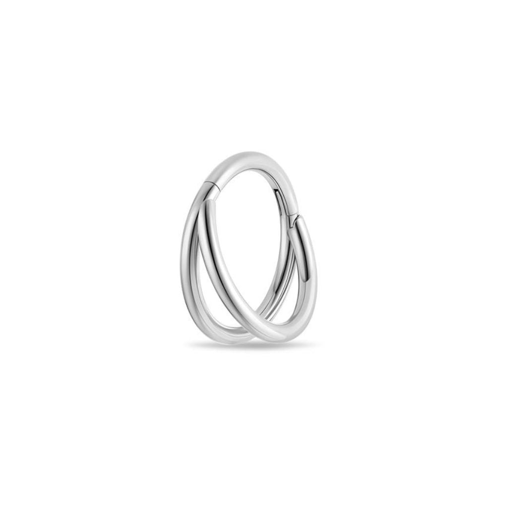 Titanium Side - Facing Double Hoop Segment Ring - SkinKandy | Body Jewellery & Piercing Online Australia