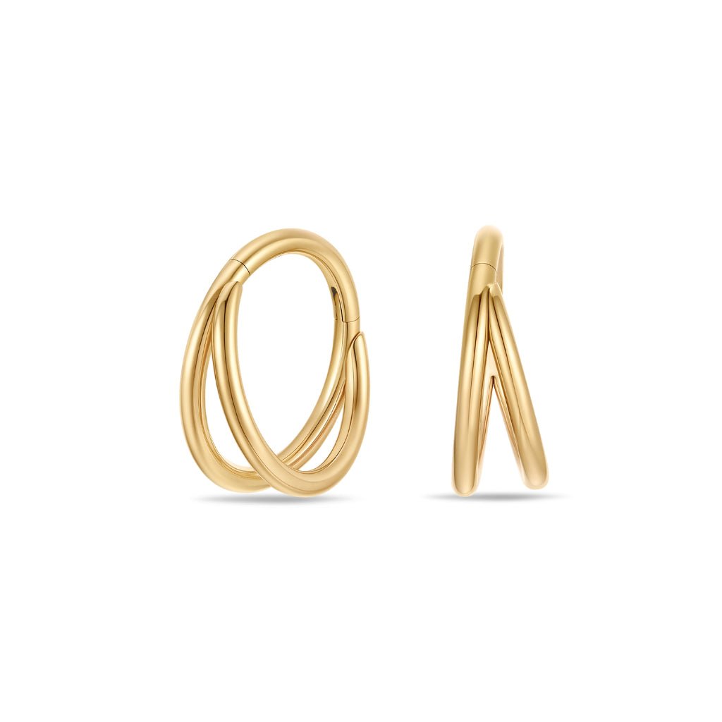 Titanium Side - Facing Double Hoop Segment Ring - SkinKandy | Body Jewellery & Piercing Online Australia