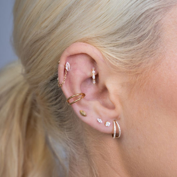 Titanium Side-Facing Double Hoop Segment Ring