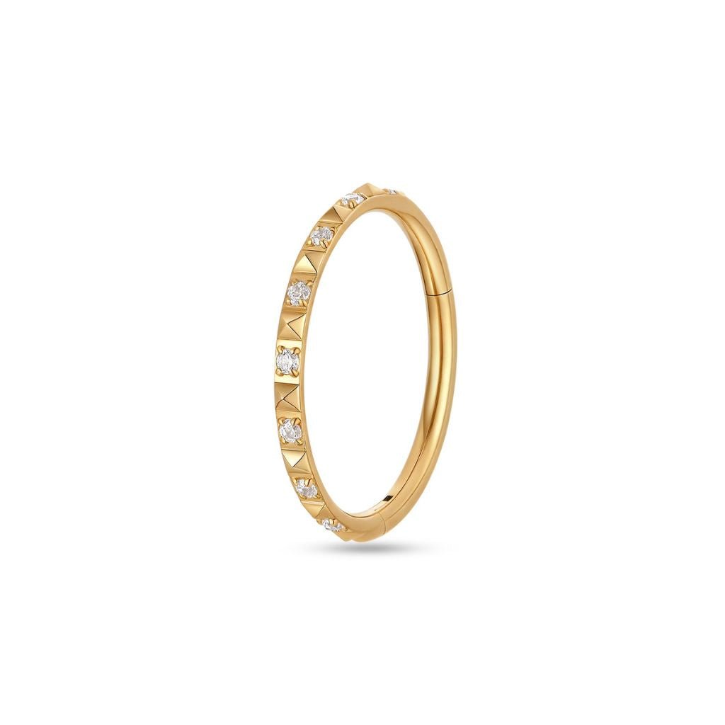 Titanium Segment Ring Prism Hinged CZ Paved - SkinKandy | Body Jewellery & Piercing Online Australia