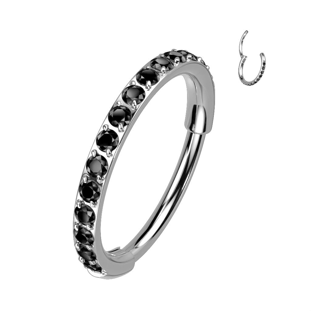 Titanium Outward - Facing Segment Ring with Cubic Zirconia - SkinKandy | Body Jewellery & Piercing Online Australia