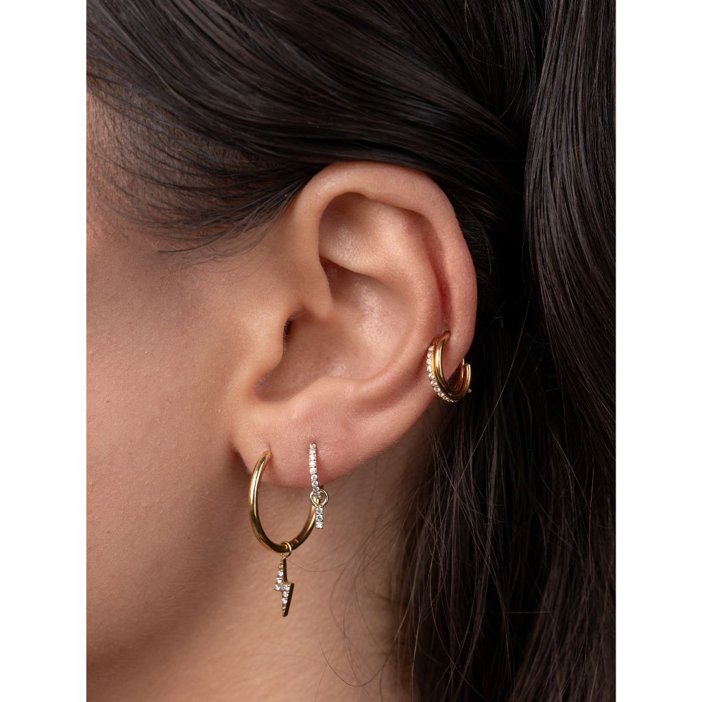 Titanium Double Hoop CZ Segment Ring - SkinKandy | Body Jewellery & Piercing Online Australia