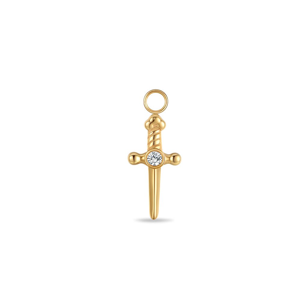 Sword Cubic Zirconia Earring Charm - SkinKandy | Body Jewellery & Piercing Online Australia