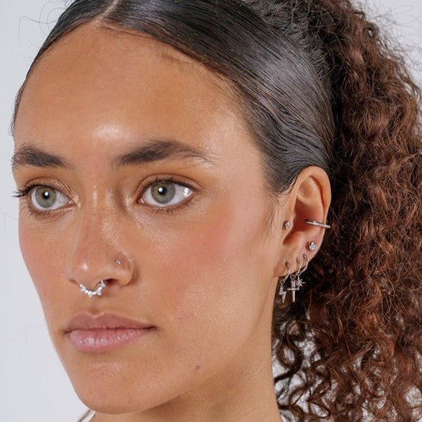 Titanium Lightning Paved Cubic Zirconia Charm - SkinKandy | Body Jewellery & Piercing Online Australia