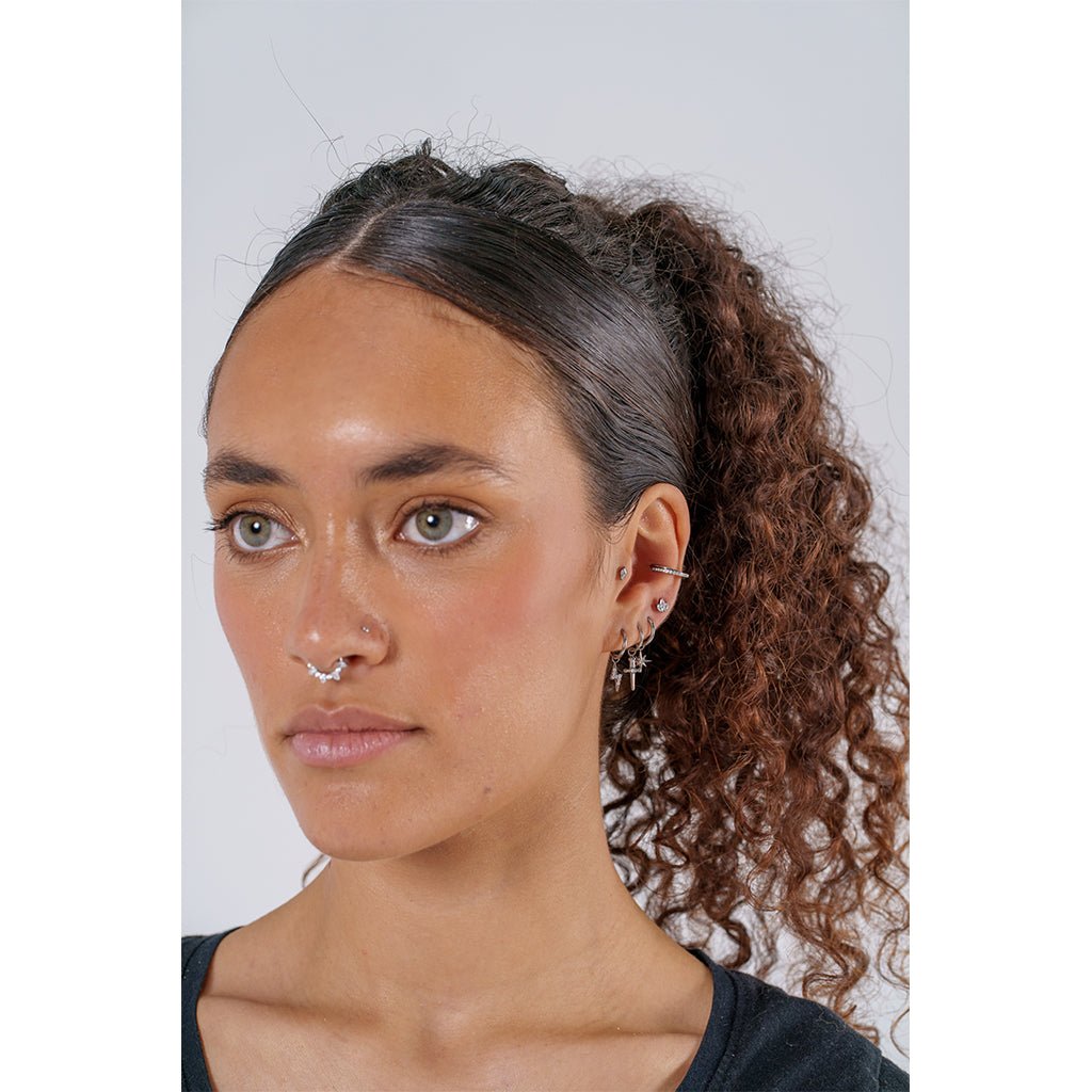 Titanium Lightning Paved Cubic Zirconia Earring Charm - SkinKandy | Body Jewellery & Piercing Online Australia