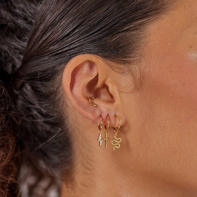 Titanium Lightning Paved Cubic Zirconia Charm - SkinKandy | Body Jewellery & Piercing Online Australia