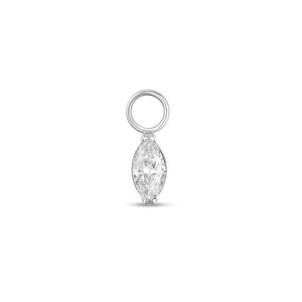Titanium Marquis Cubic Zirconia Charm