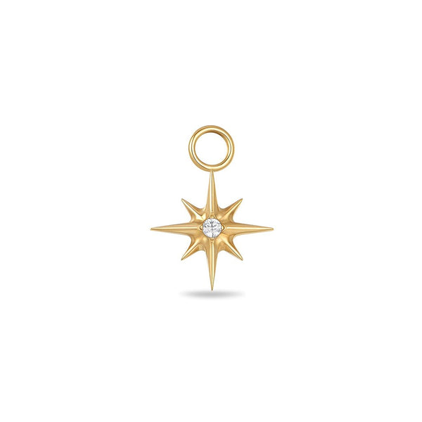 Titanium Guiding Star Cubic Zirconia Charm