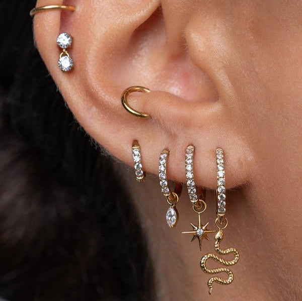 Titanium Guiding Star Cubic Zirconia Charm