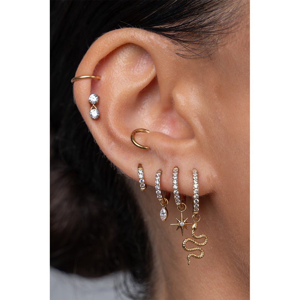 Titanium Guiding Star Cubic Zirconia Earring Charm - SkinKandy | Body Jewellery & Piercing Online Australia