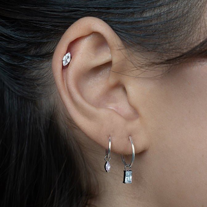 Titanium Marquis Cubic Zirconia Charm - SkinKandy | Body Jewellery & Piercing Online Australia