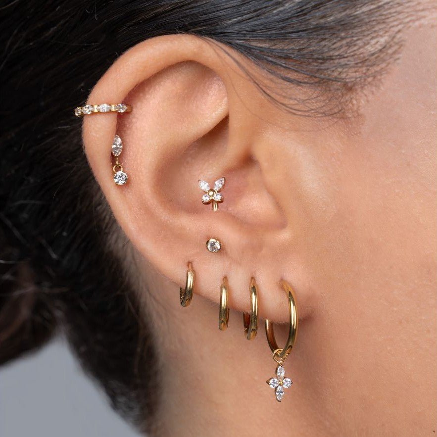 Titanium Marquis Round Four - Point Star Charm - SkinKandy | Body Jewellery & Piercing Online Australia