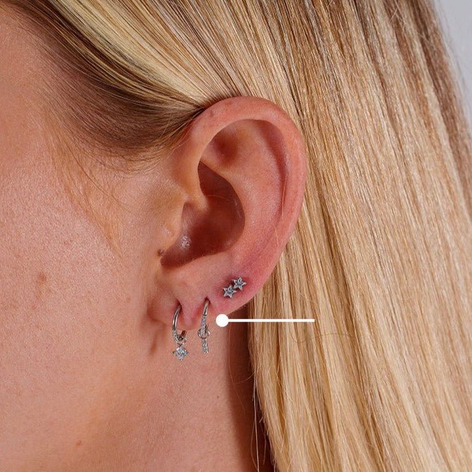 Surgical Steel Segment Rings with Rectangle Dangle Micro Paved Cubic Zirconia - Pair - SkinKandy | Body Jewellery & Piercing Online Australia