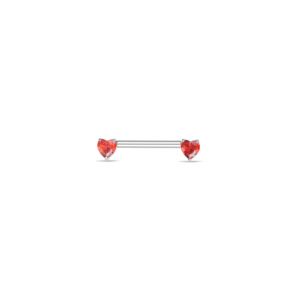 Image for Titanium Threadless Nipple Bar with Heart Cubic Zirconia