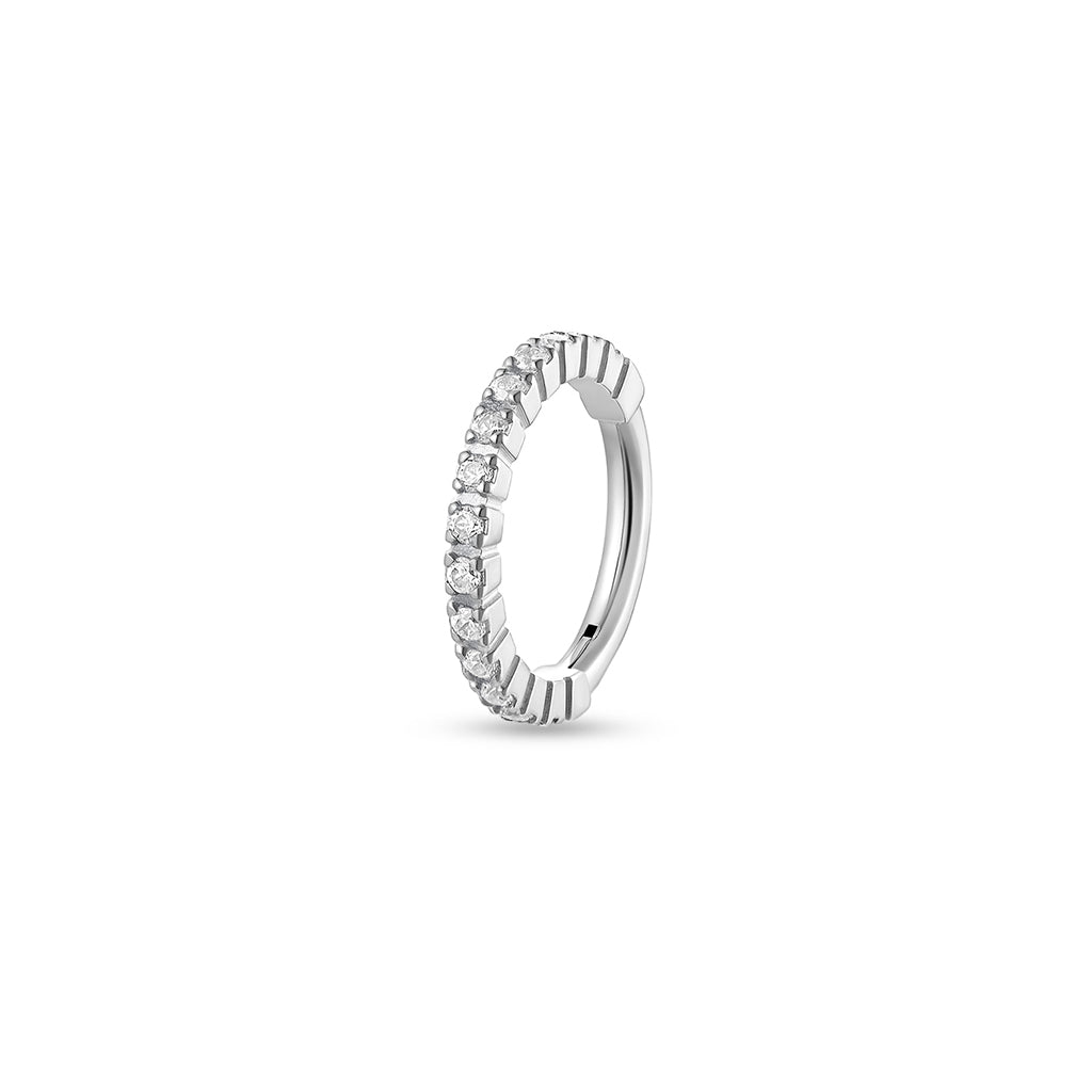 Titanium Segment Ring with Micro Tennis Set Cubic Zirconia - SkinKandy | Body Jewellery & Piercing Online Australia