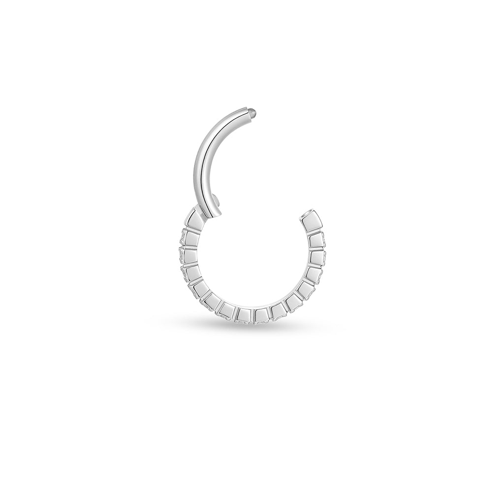 Titanium Segment Ring with Micro Tennis Set Cubic Zirconia - SkinKandy | Body Jewellery & Piercing Online Australia