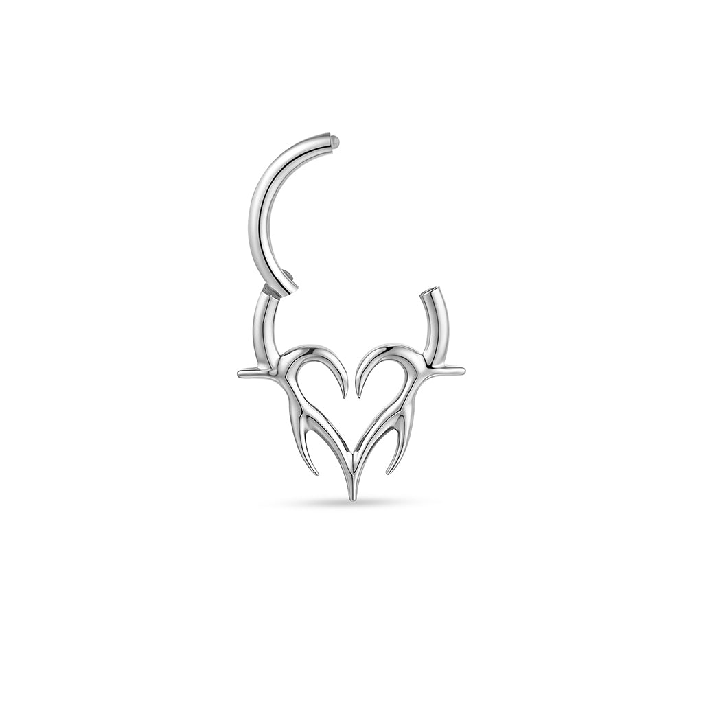 Titanium Segment Ring with Spike Heart Design - SkinKandy | Body Jewellery & Piercing Online Australia