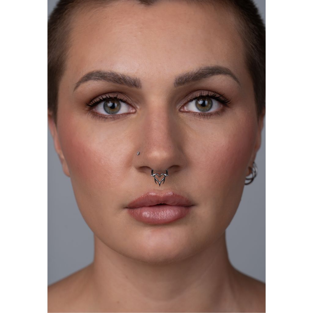 Titanium Segment Ring with Spike Heart Design - SkinKandy | Body Jewellery & Piercing Online Australia